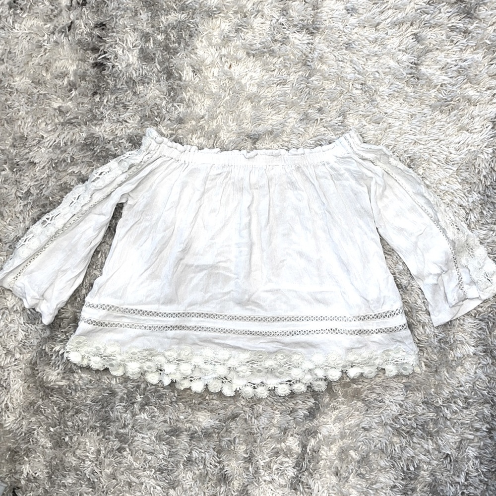 White Free People Off The Shoulders Top
